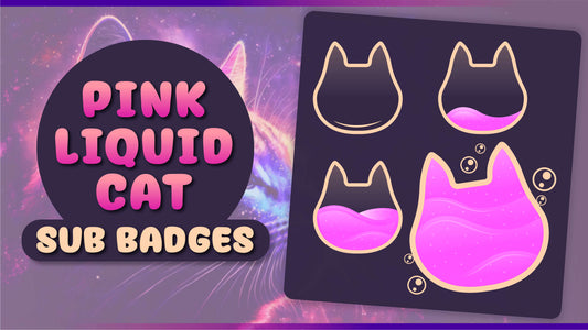 6 pack sub badges thumbnail pink liquid cat stream designz