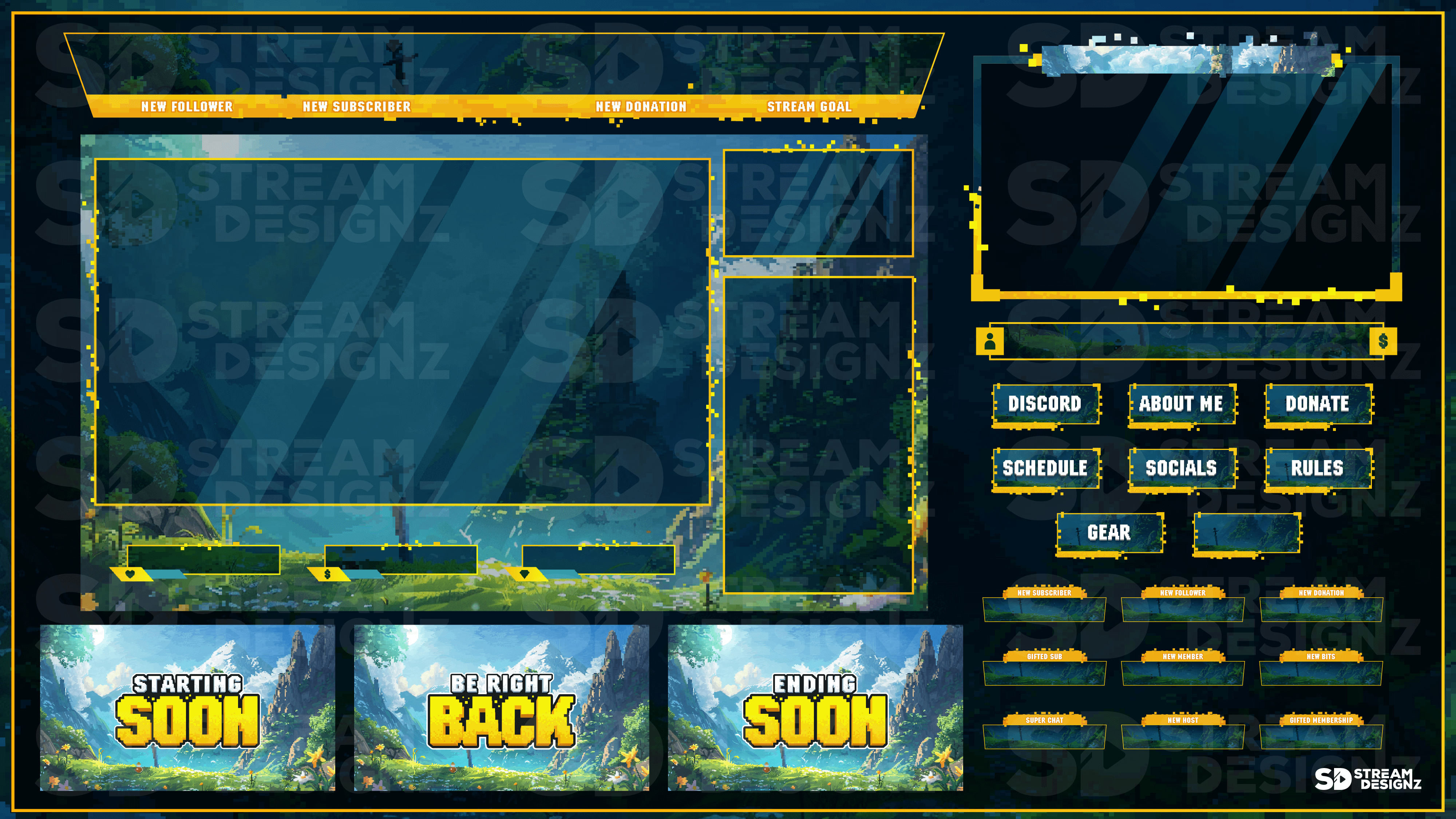 static stream overlay package feature image pixel world stream designz