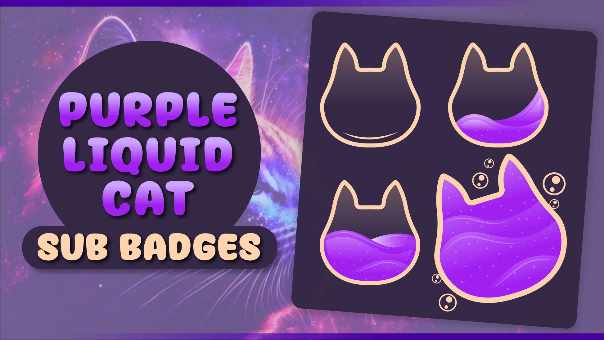 6 pack sub badges thumbnail purple liquid cat stream designz