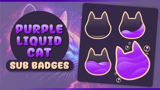 6 pack sub badges thumbnail purple liquid cat stream designz