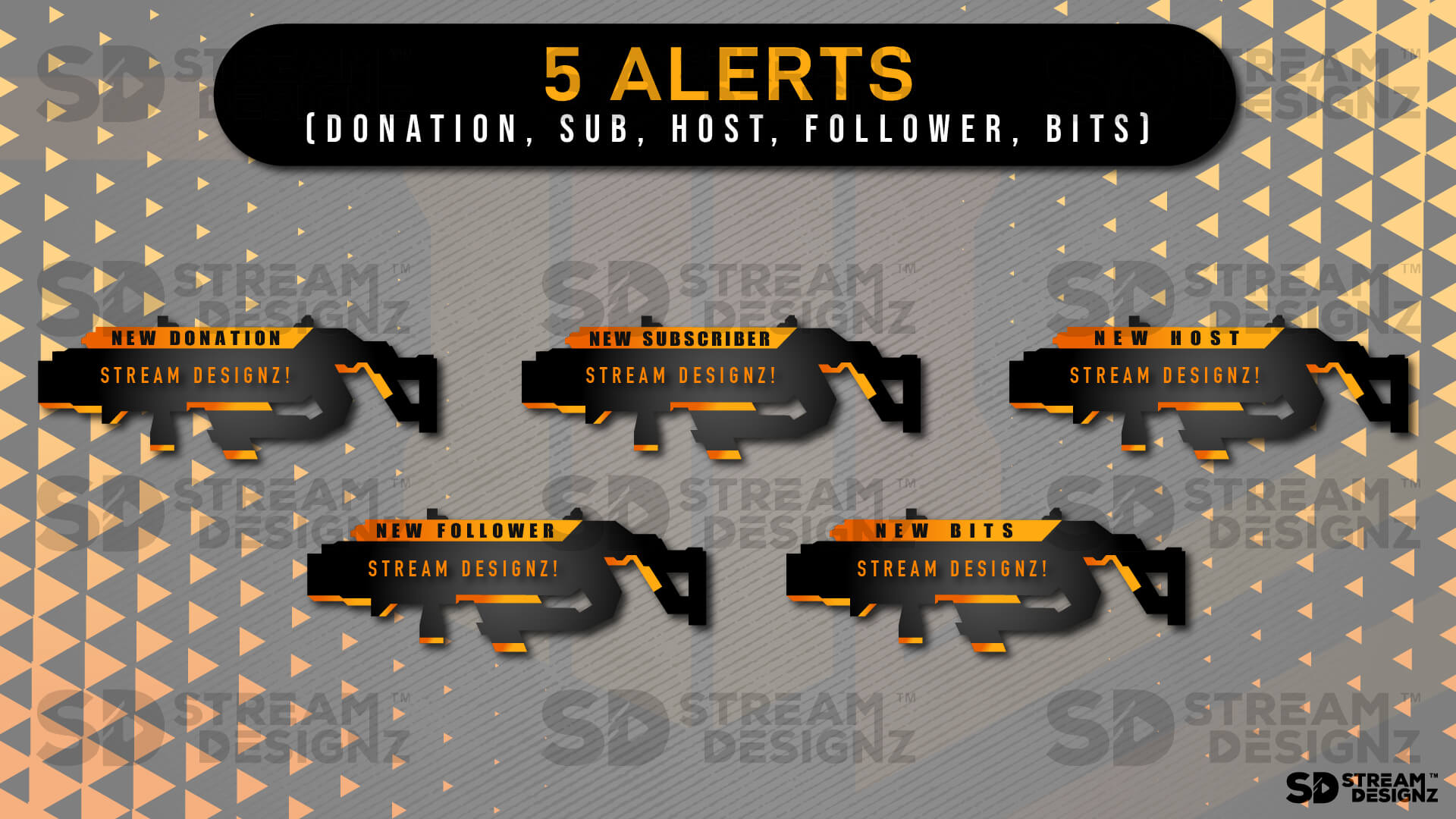 static Stream overlay package reload 5 alerts stream designz