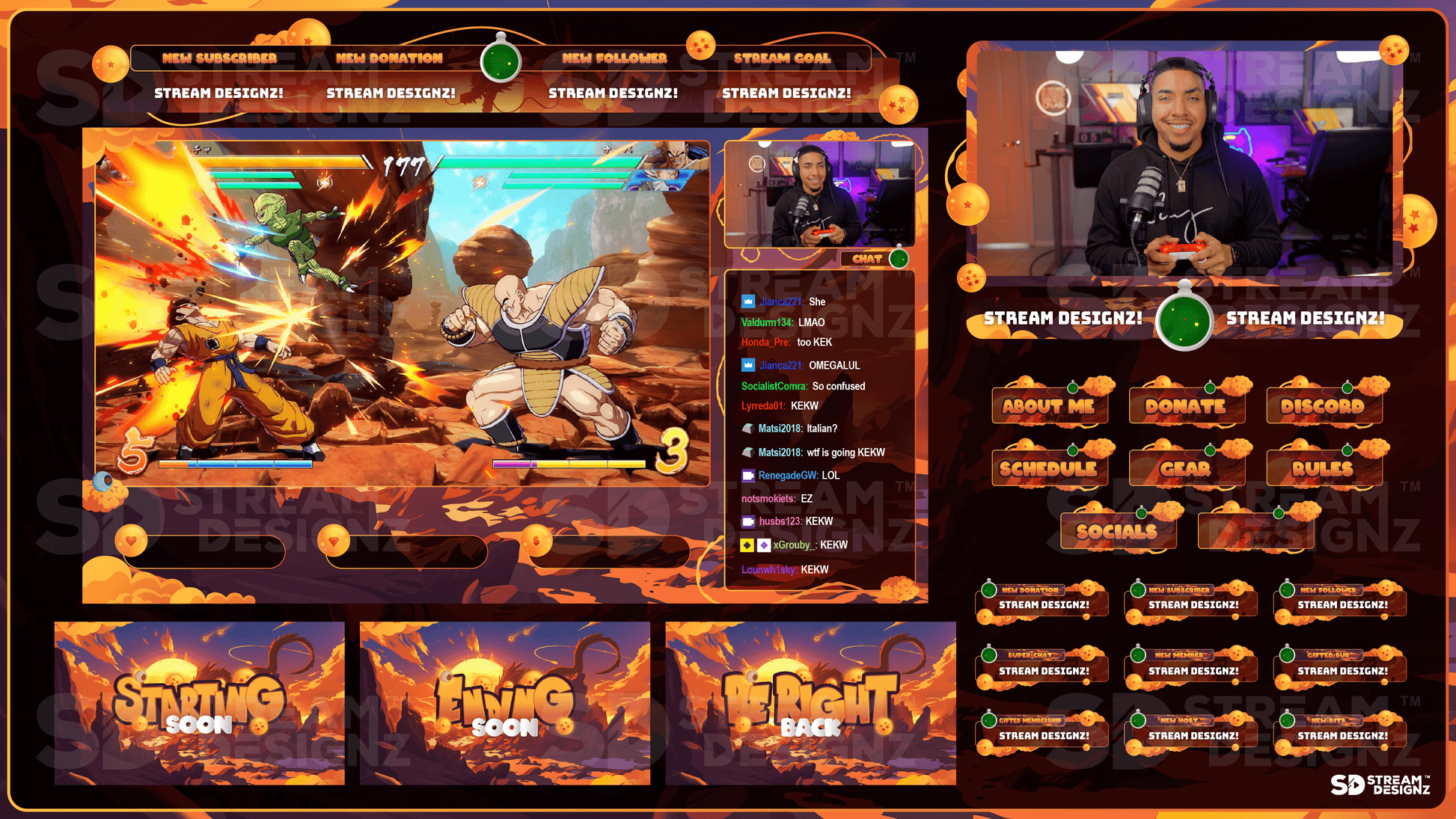 static stream overlay package feature image saiyan stream designz