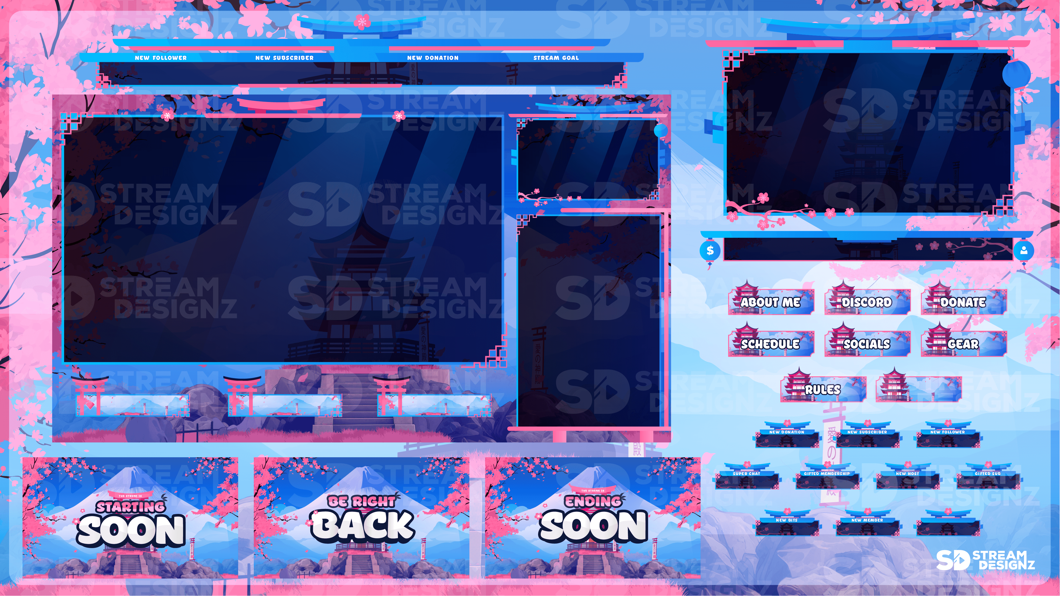 static stream overlay package feature image sakura chill stream designz