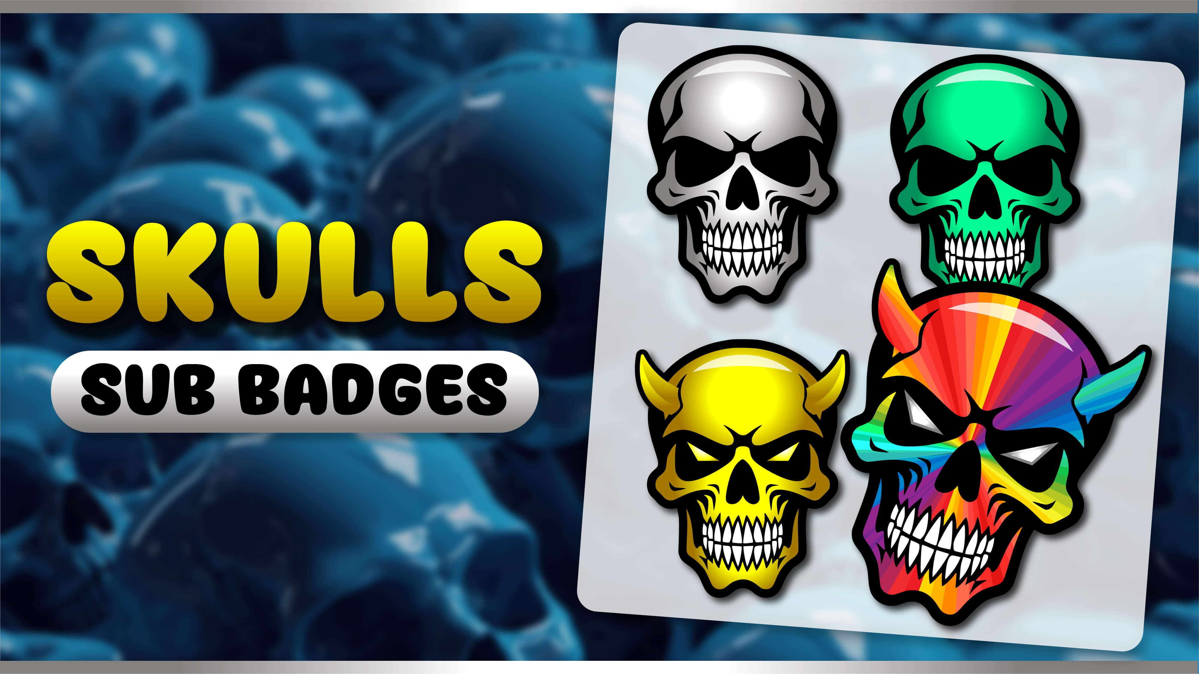 6 pack sub badges thumbnail skulls stream designz