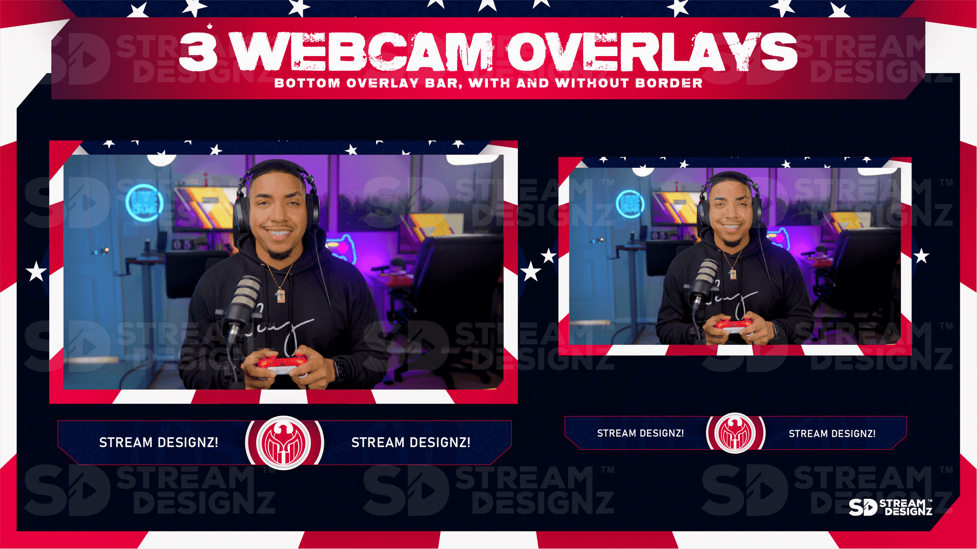 static stream overlay package 3 webcam overlays skylander stream designz