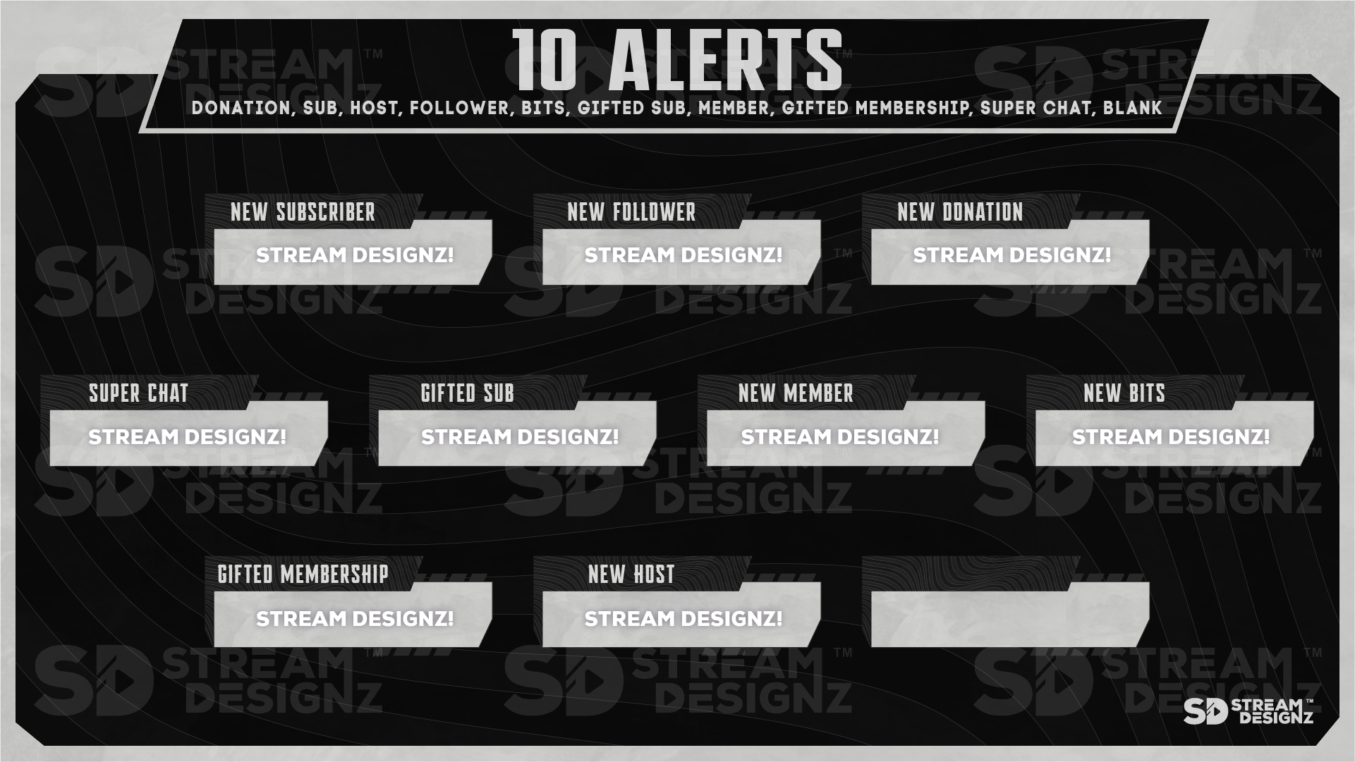 stream overlay package 10 alerts slate stream designz