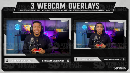 stream overlay package 3 webcam overlays slate stream designz