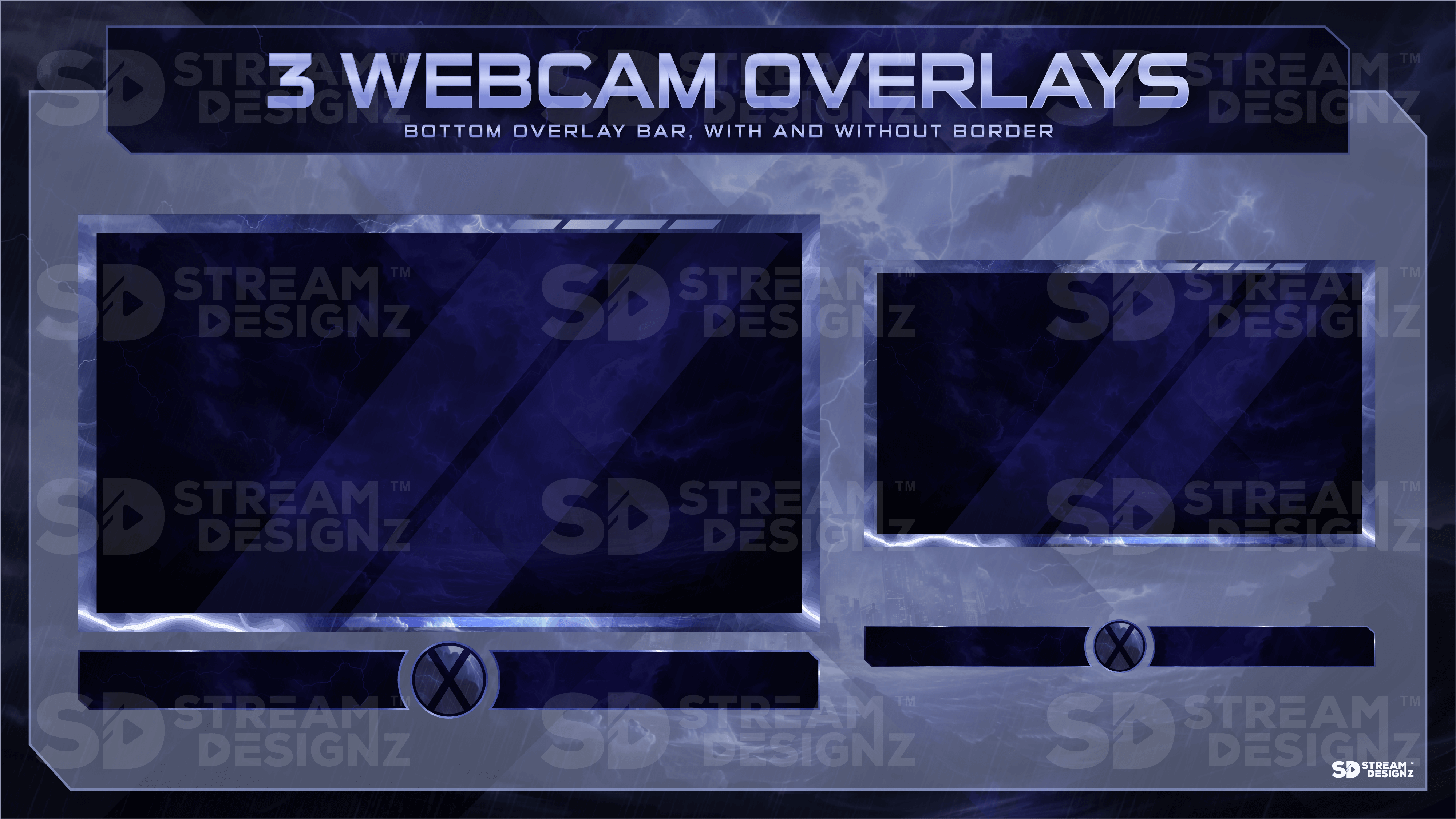 static stream overlay package 3 webcam overlays storm stream designz