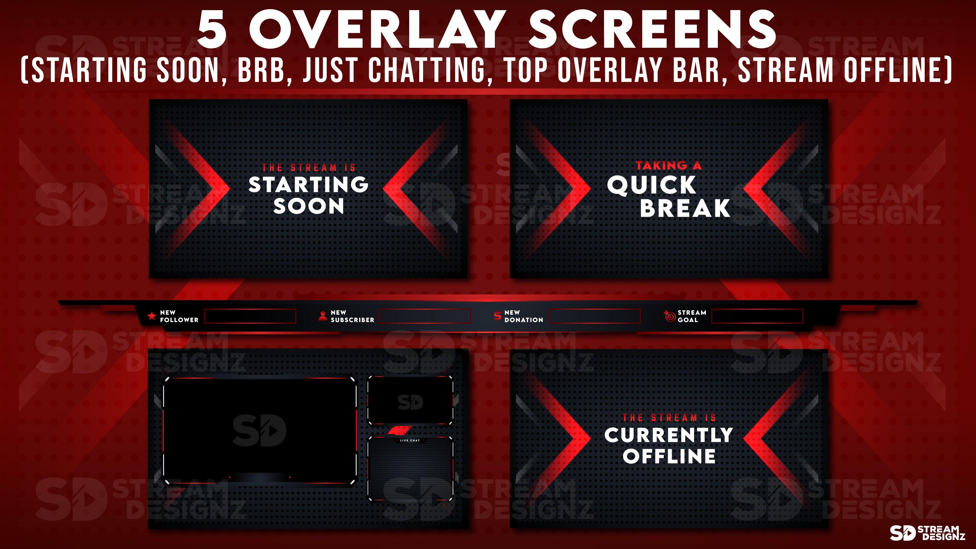 Animated Stream Overlay Package - "Project Zero" - Stream Designz