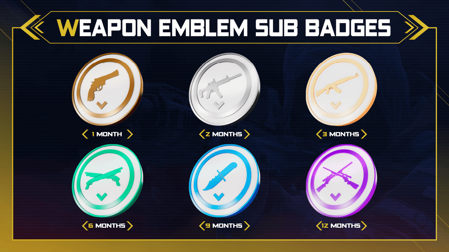 sub badges weapon emblem product preview thumbnail stream designz