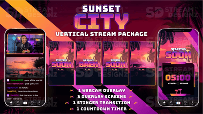 vertical stream overlay package feature image sunset city stream designz