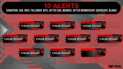 stream overlay package velocity 10 alerts stream designz