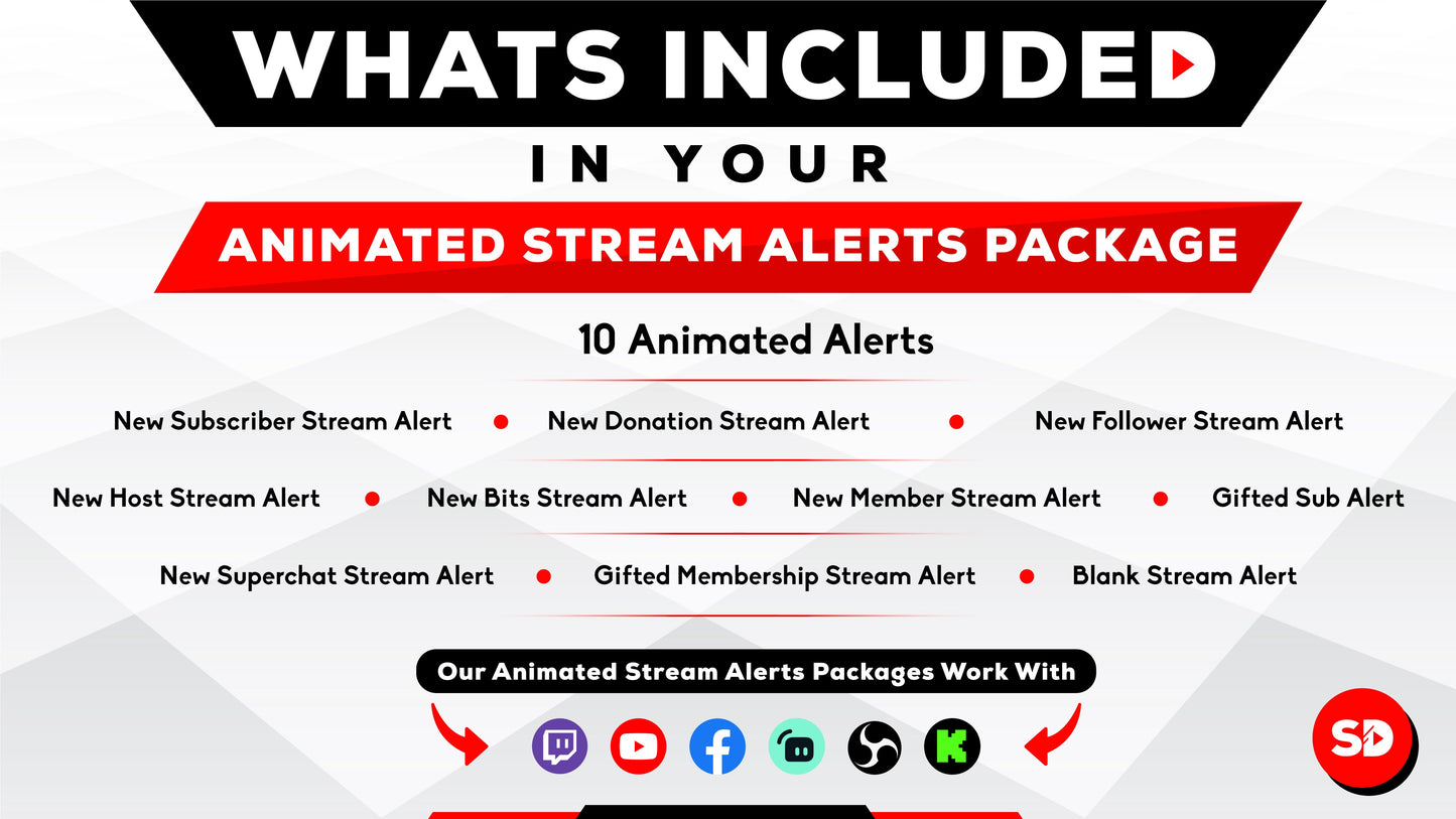 whats included in your package - animated alerts - storm - stream designz