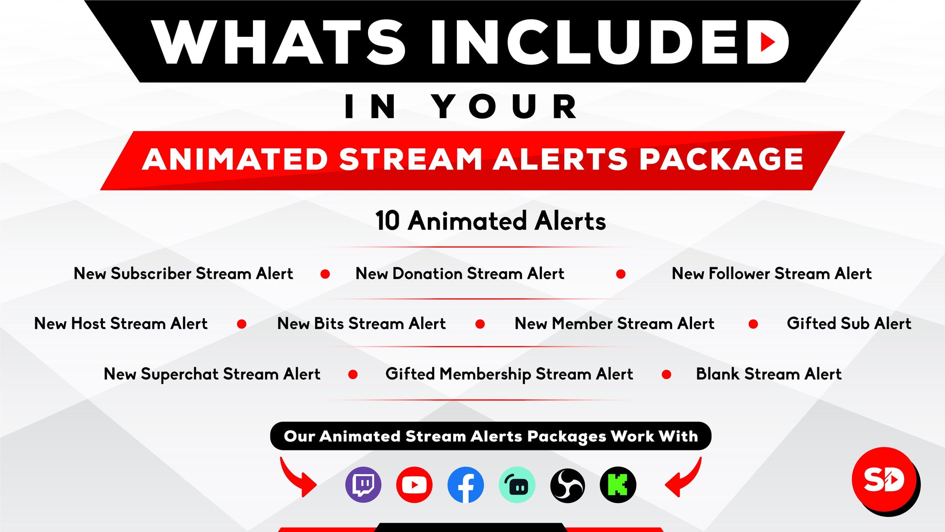 whats included in your package - animated alerts - skylander - stream designz