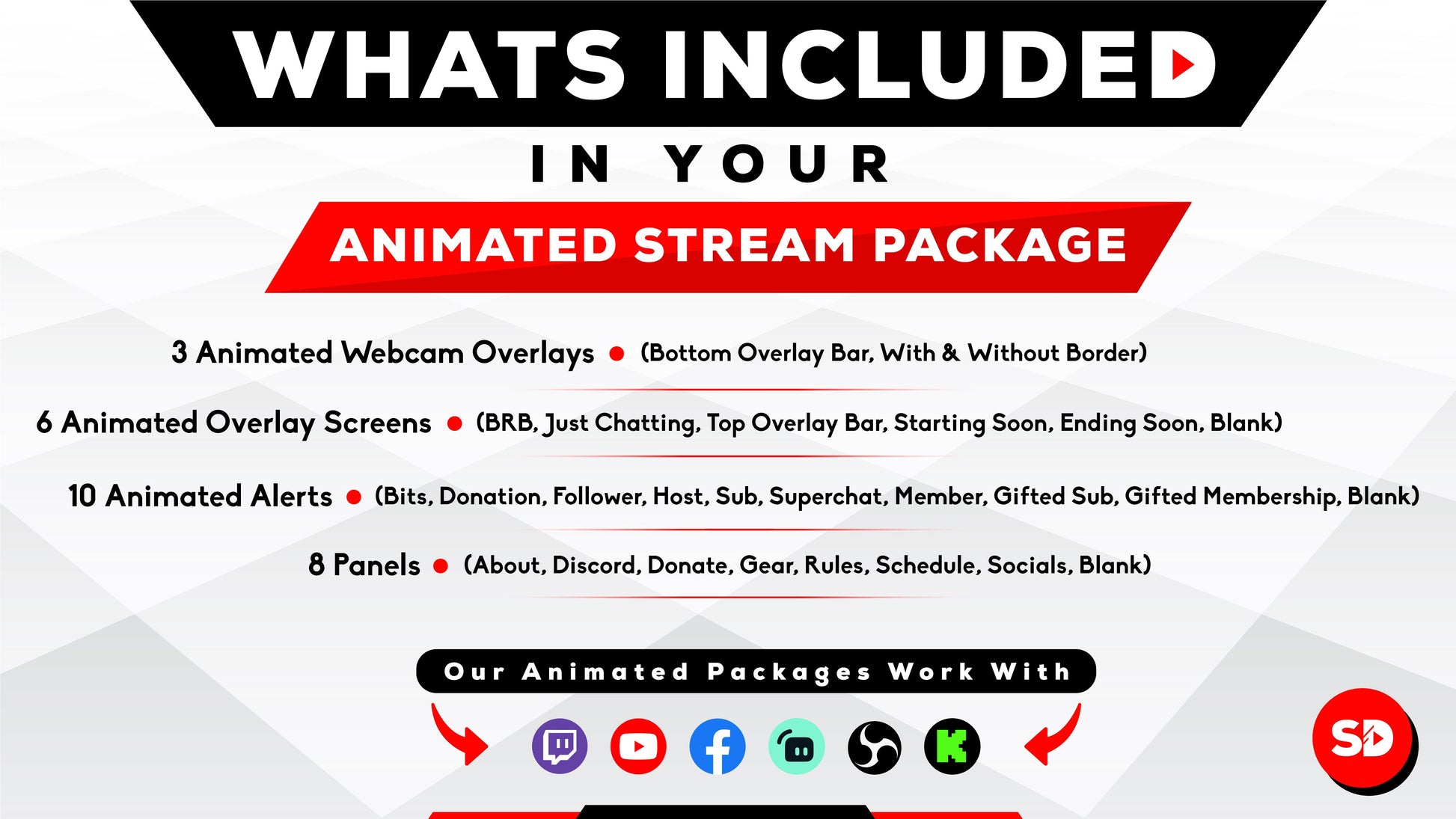 whats included in your stream package - animated overlay package - skylander - stream designz