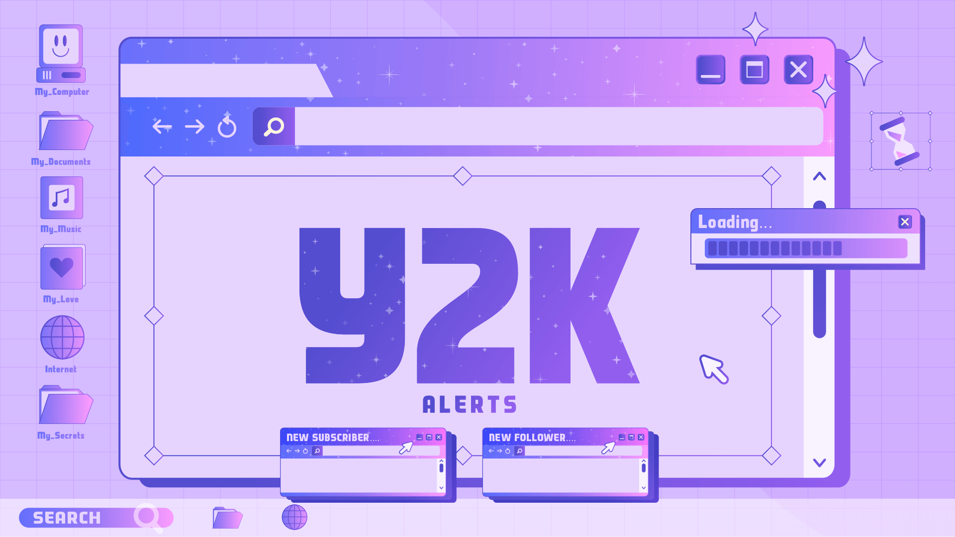 Animated stream alerts thumbnail y2k stream designz