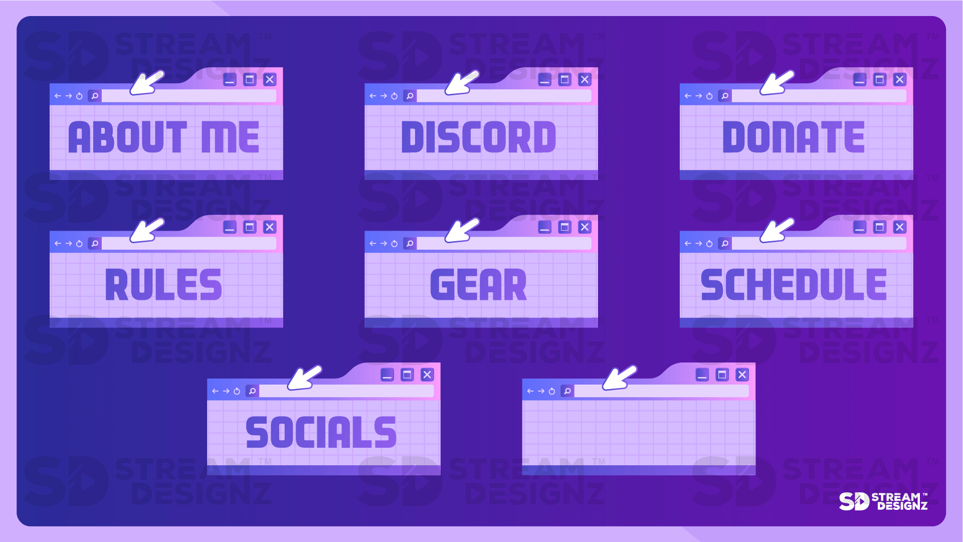 Twitch panels panels preview y2k stream designz