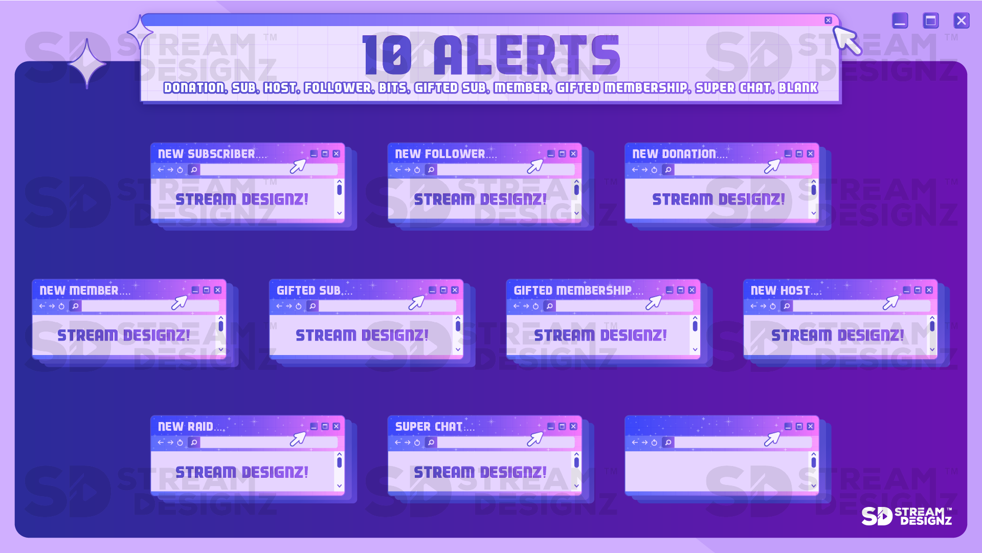 stream alerts preview image y2k stream designz