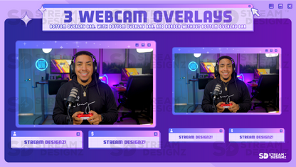 stream overlay package 3 webcam overlays y2k stream designz