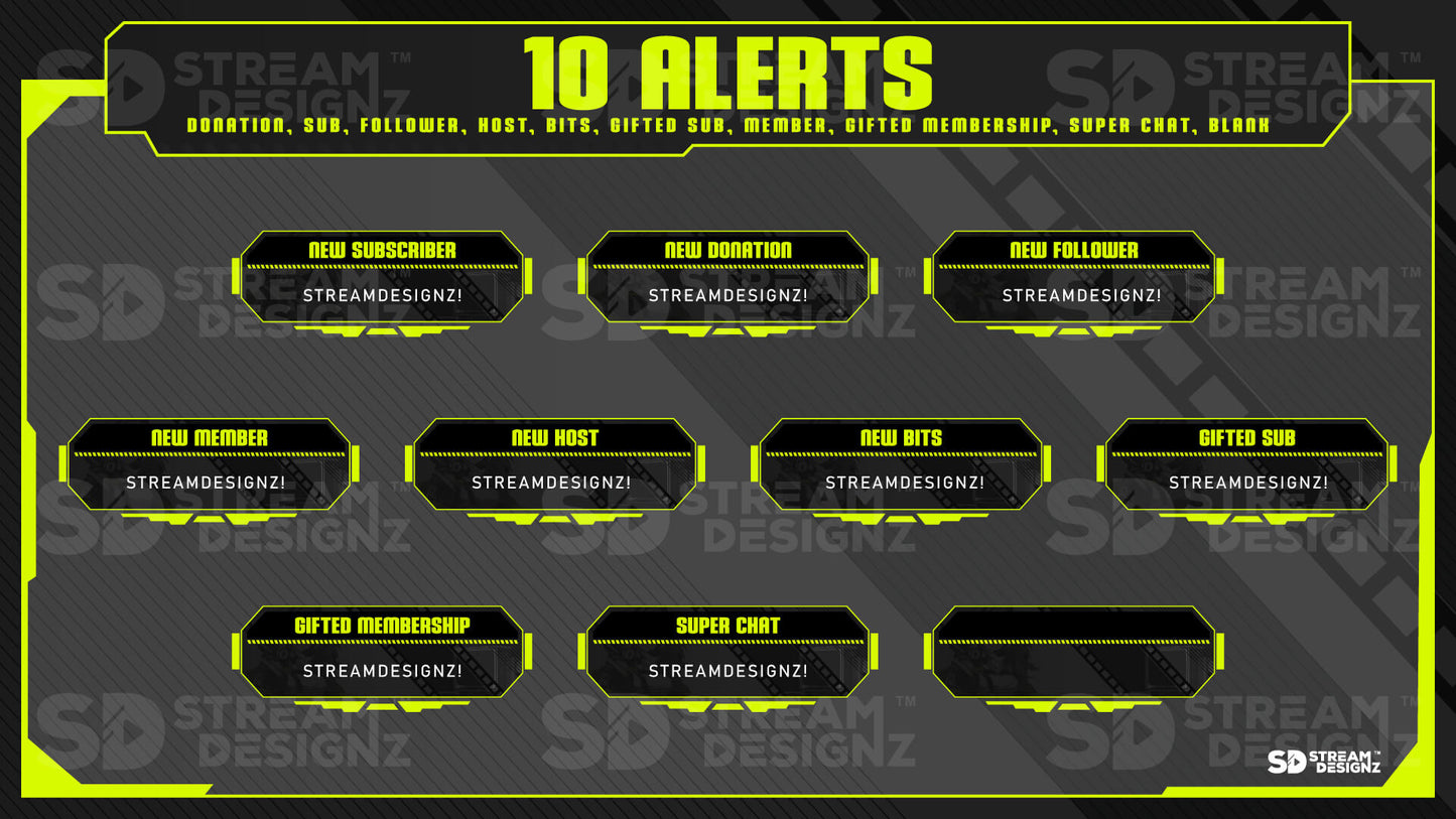 static stream overlay package 10 alerts zen zone stream designz