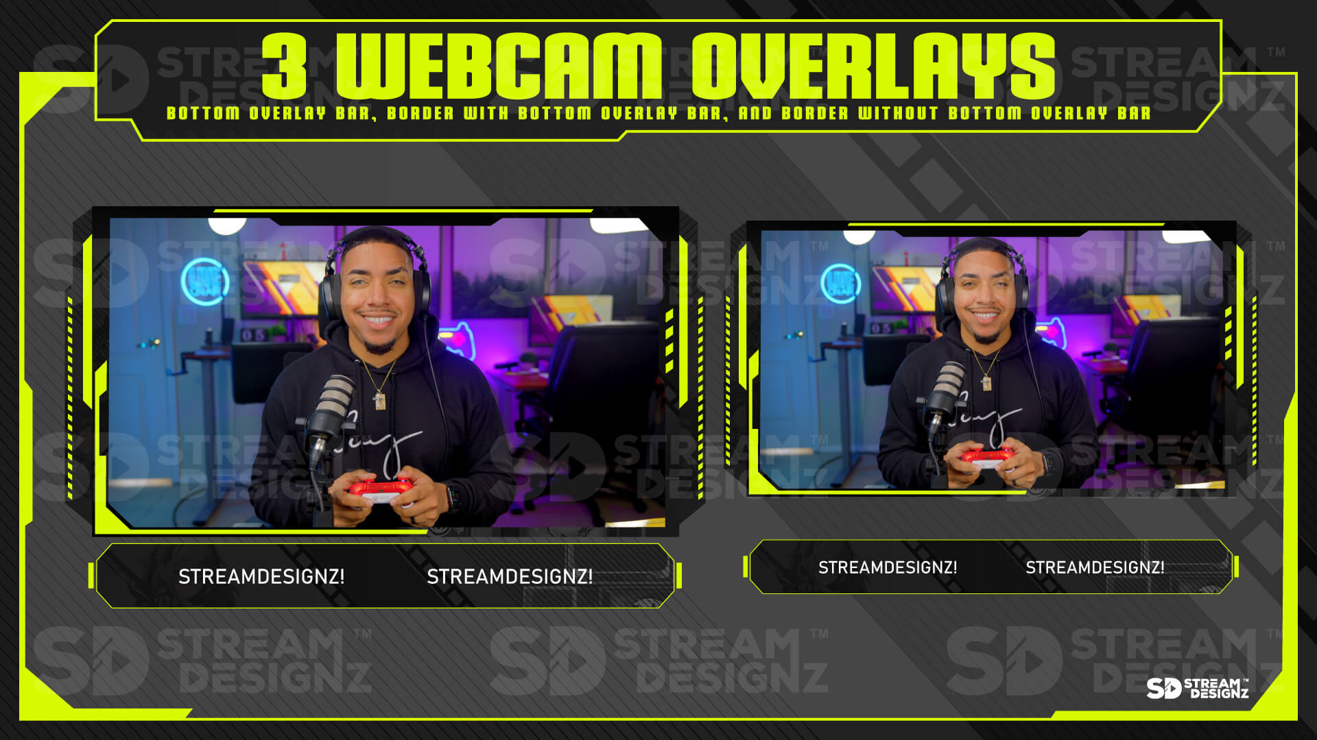 static stream overlay package 3 webcam overlays zen zone stream designz