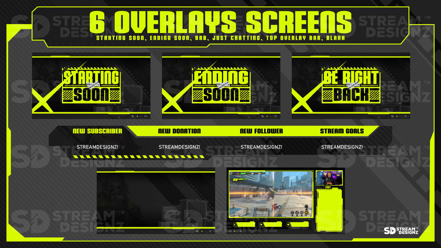 animated stream overlay package 6 overlay screens zen zone stream designz