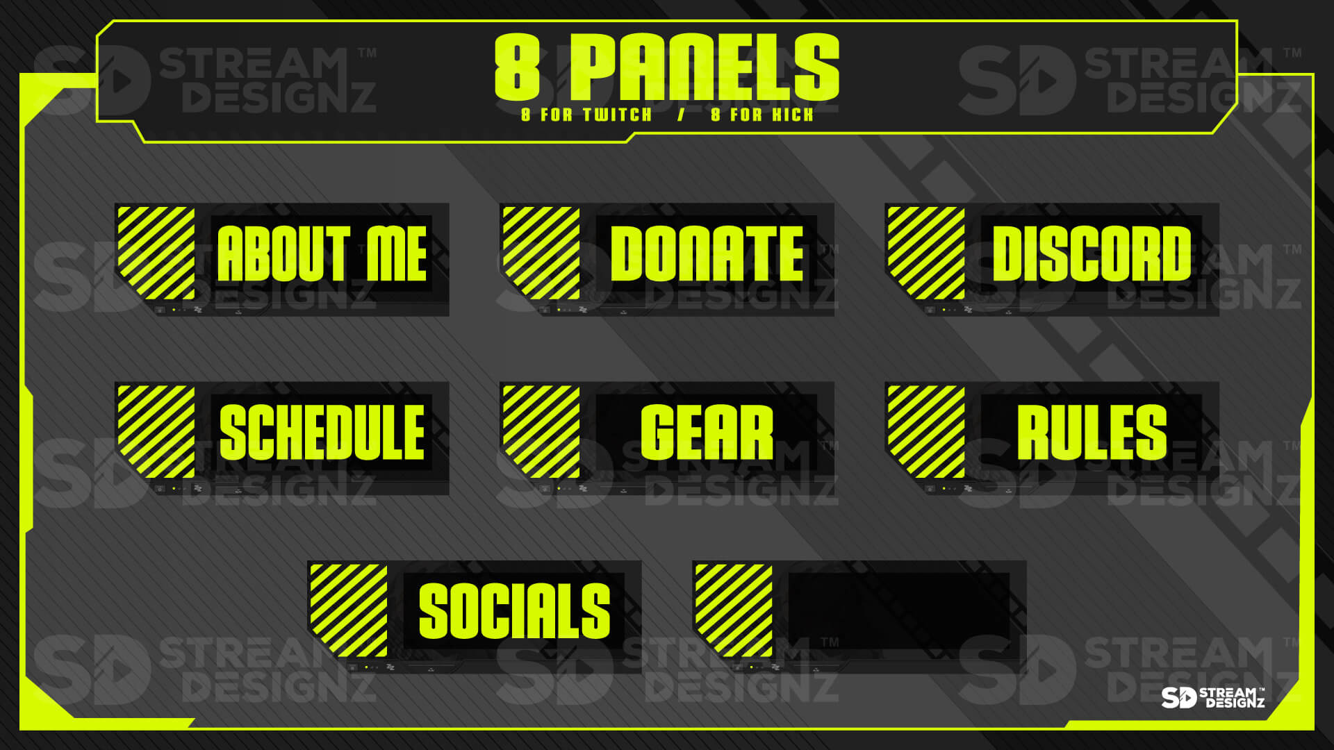 static stream overlay package 8 panels zen zone stream designz