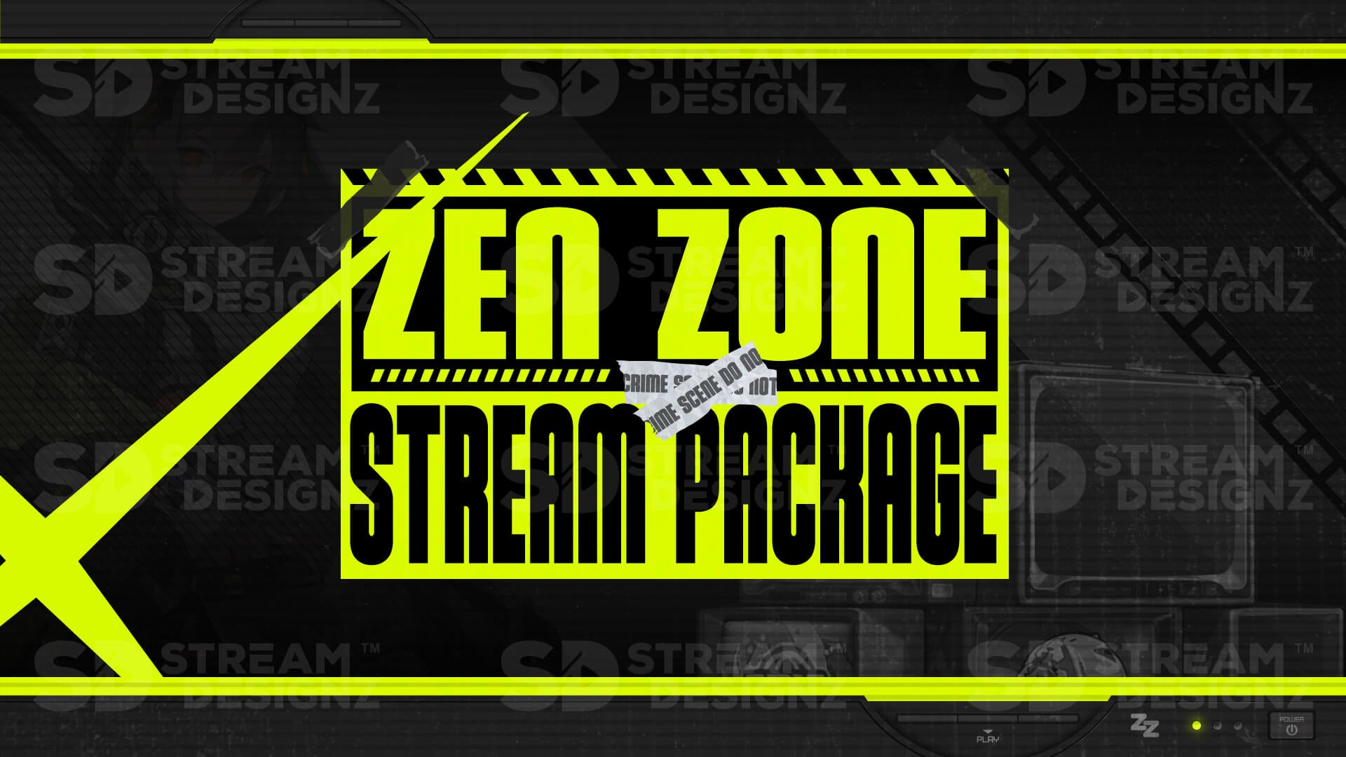 static stream overlay package thumbnail zen zone stream designz