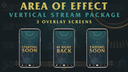 vertical stream overlay package 3 overlay screens area of effect stream designz