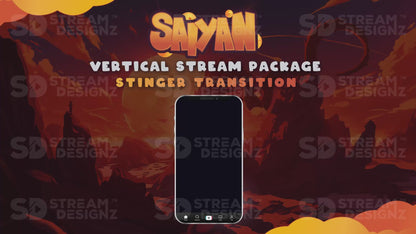 vertical stream overlay package stinger transition saiyan stream designz