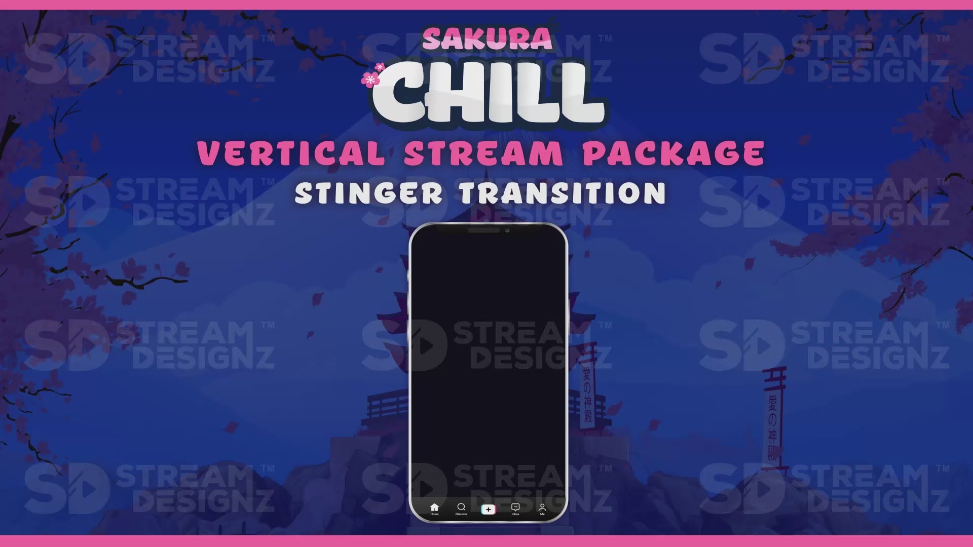 vertical stream overlay package stinger transition sakura chill stream designz