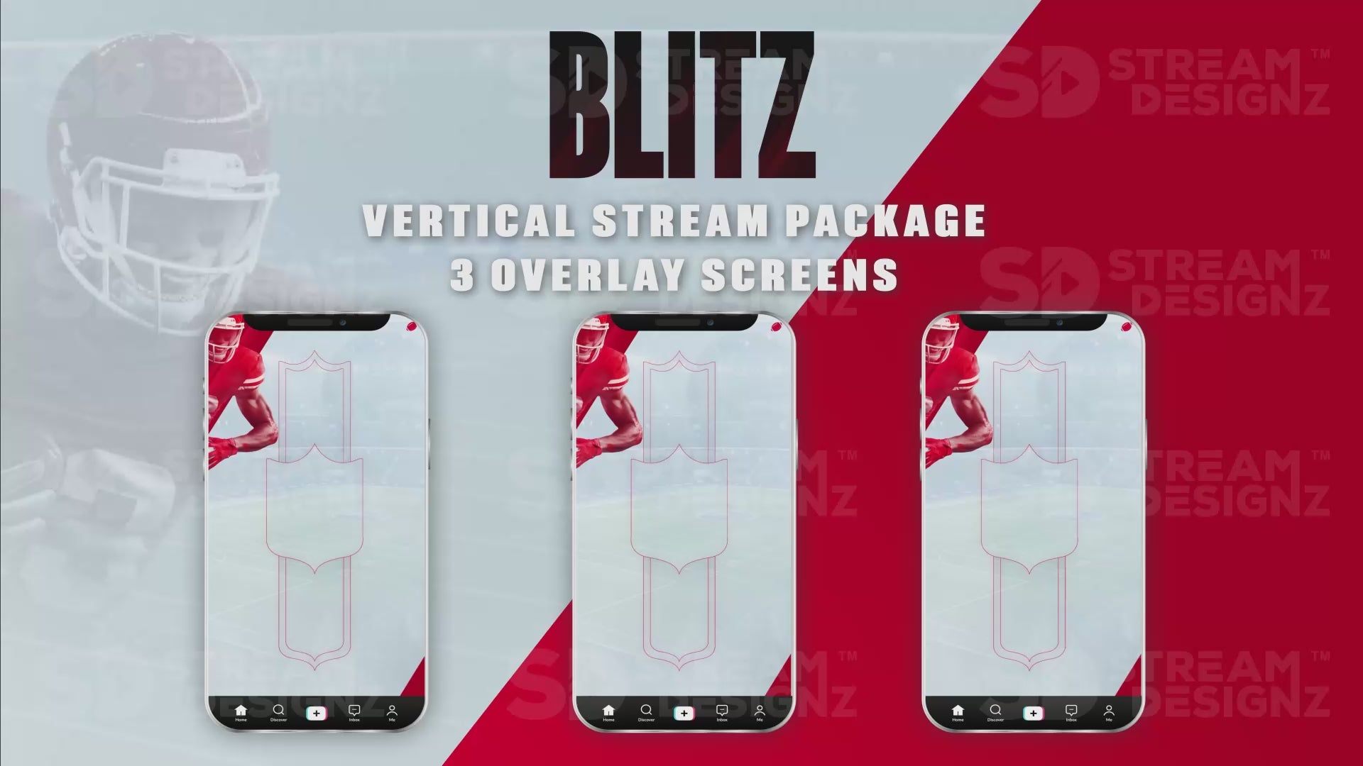 vertical stream overlay package 3 overlay screens blitz stream designz