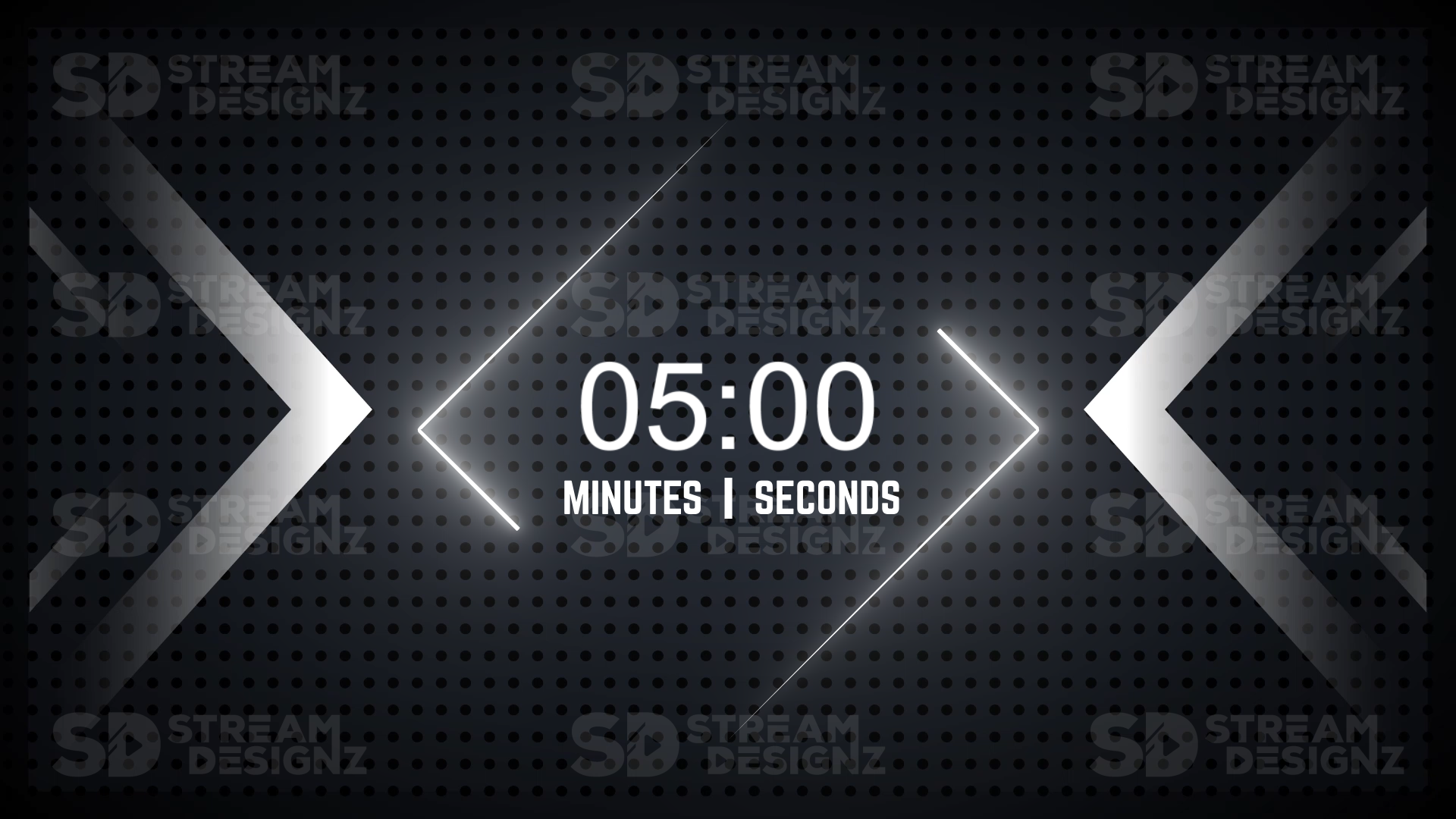 5 minute countdown timer monochrome preview video stream designz