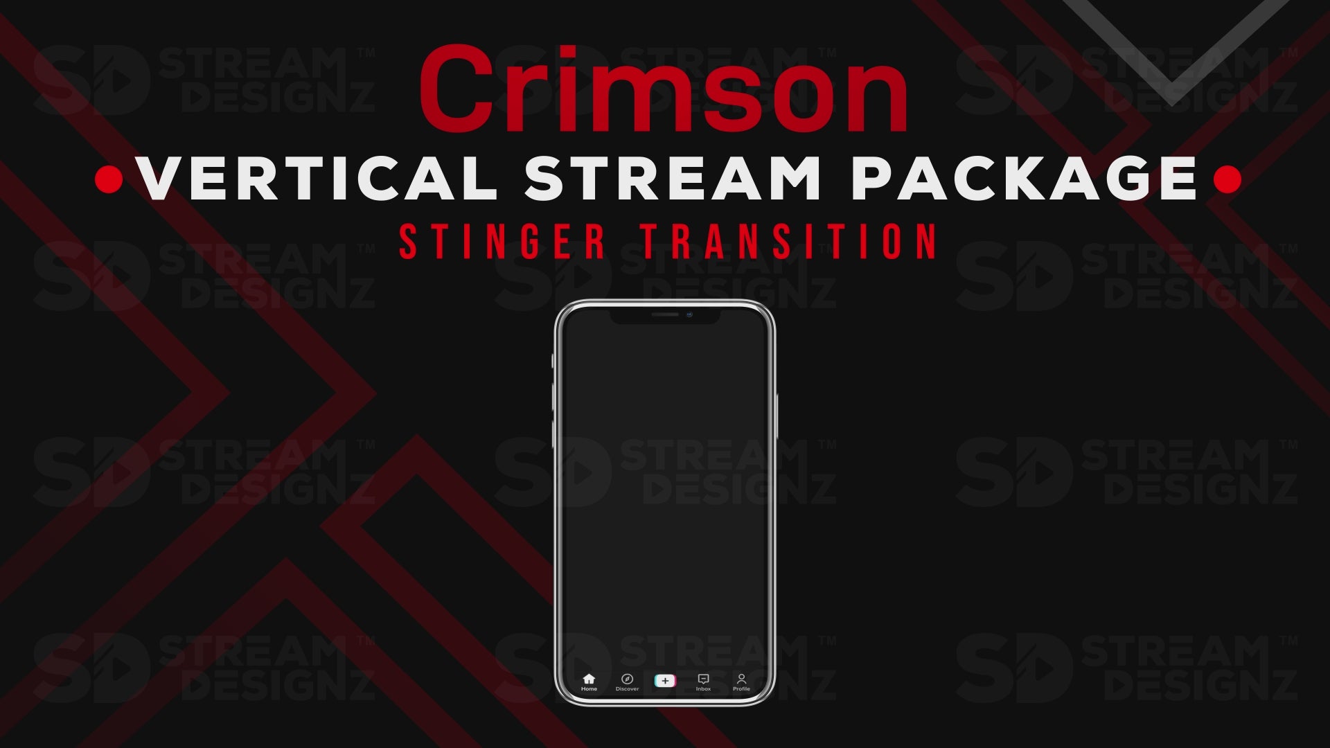 vertical stream overlay package stinger transition crimson stream designz