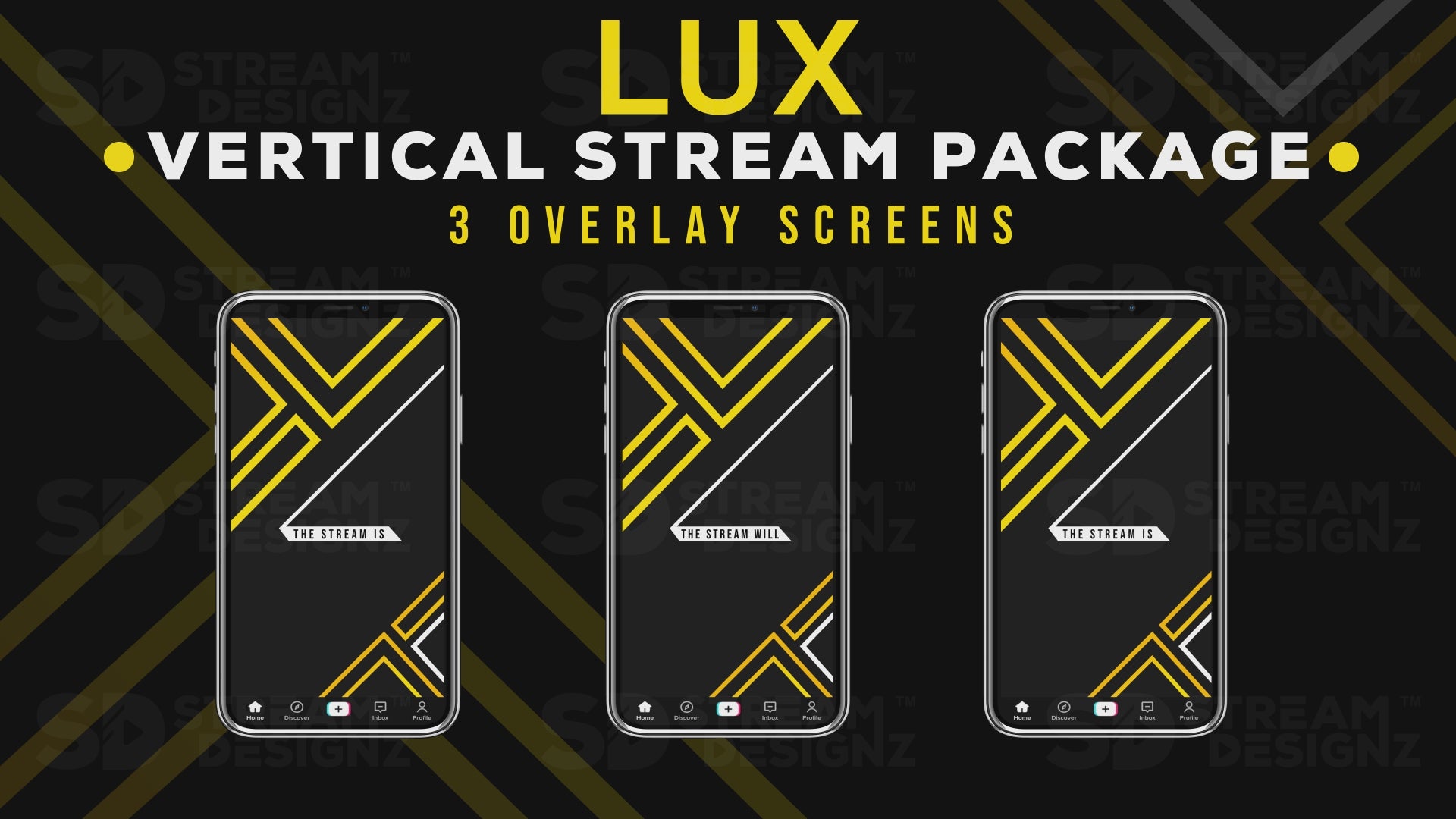 vertical stream overlay package 3 overlay screens lux stream designz