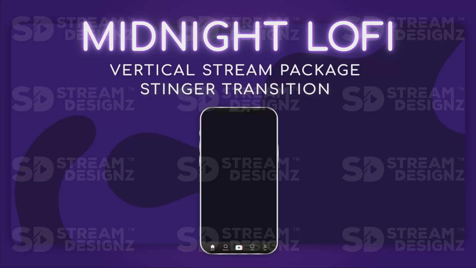 vertical stream overlay package stinger transition midnight lofi stream designz