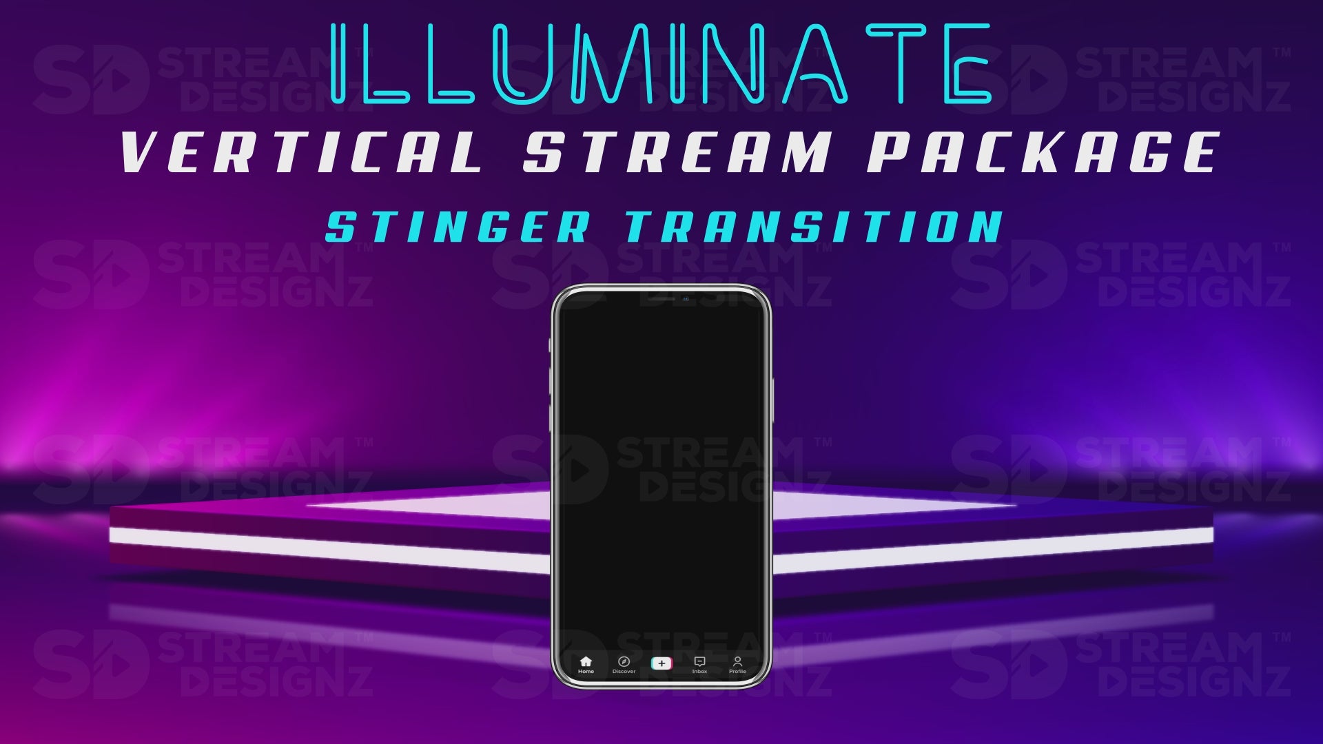 vertical stream overlay package stinger transition illuminate stream designz