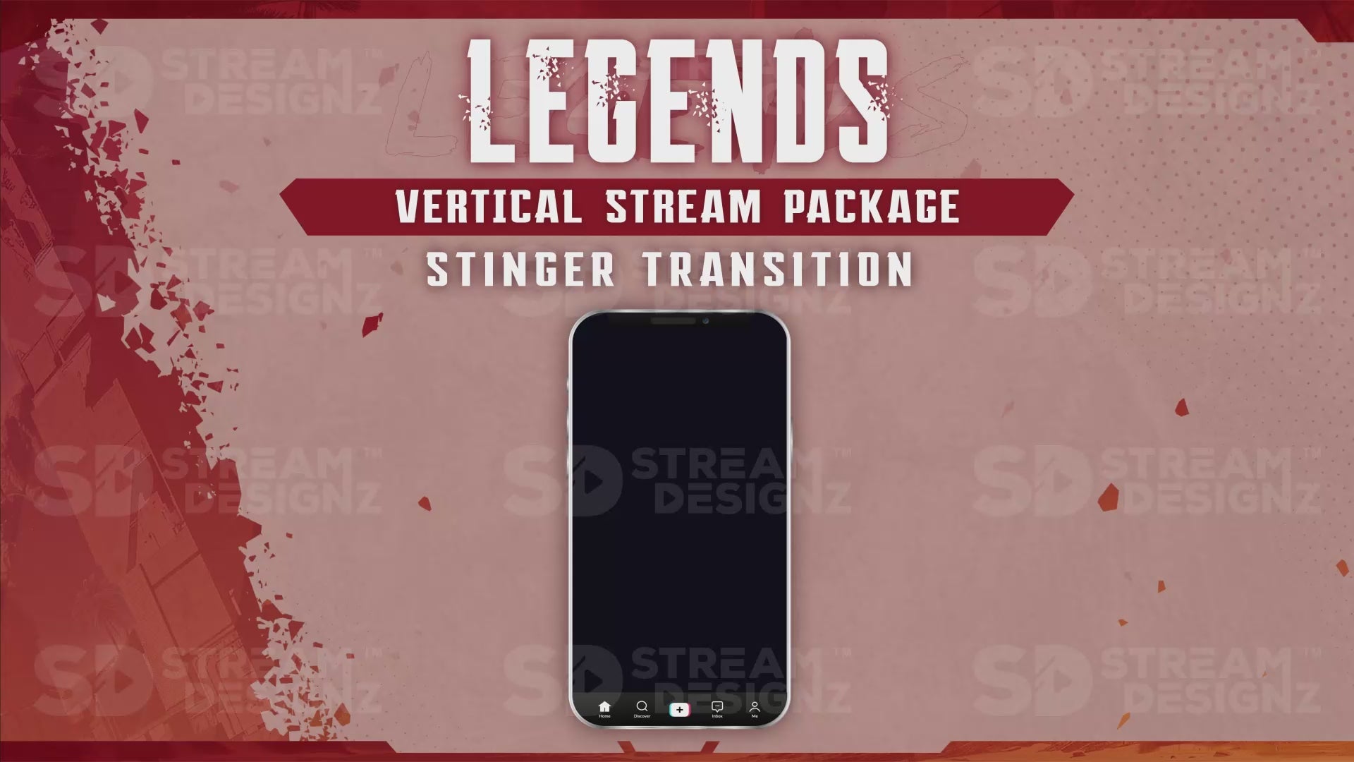 vertical stream overlay package stinger transition legends stream designz