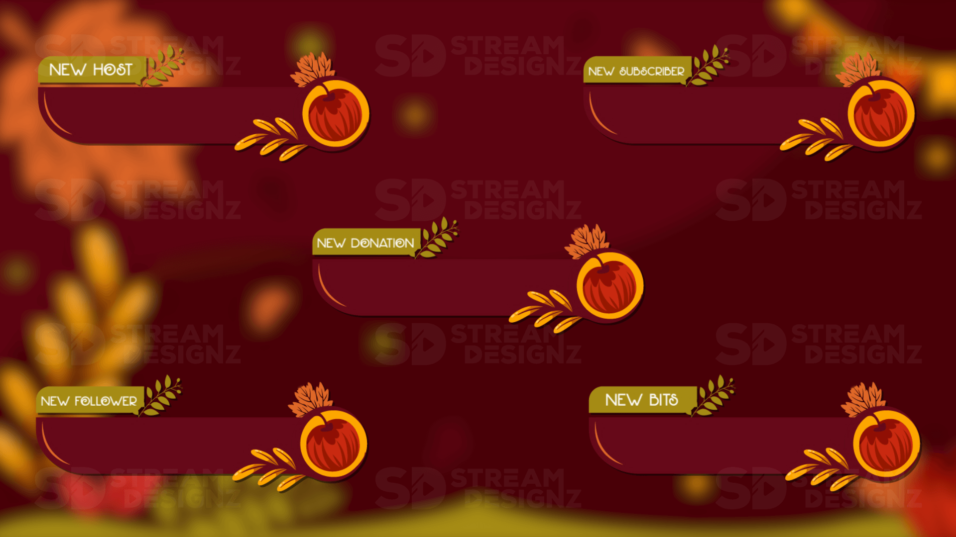 Animated stream alerts preview video fall harvest stream designz