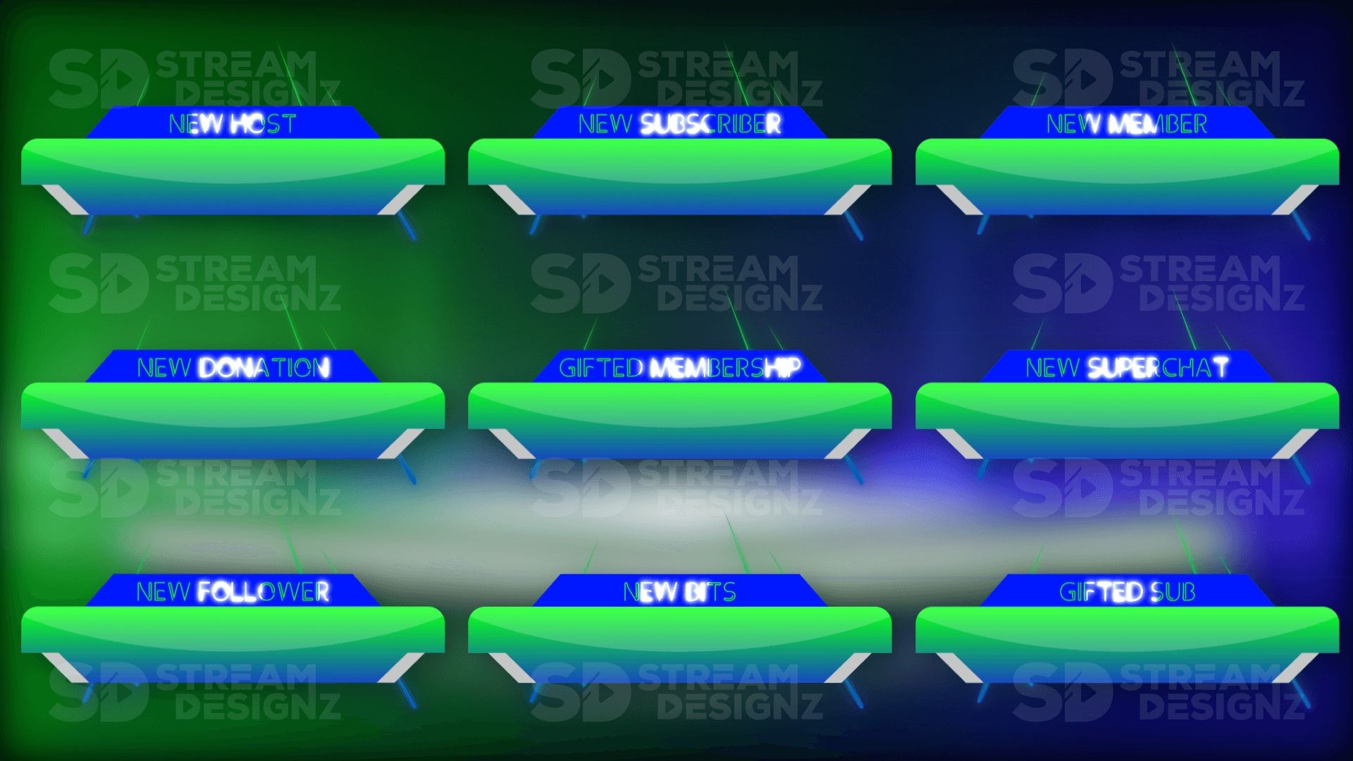 Animated stream alerts neon preview video stream designz