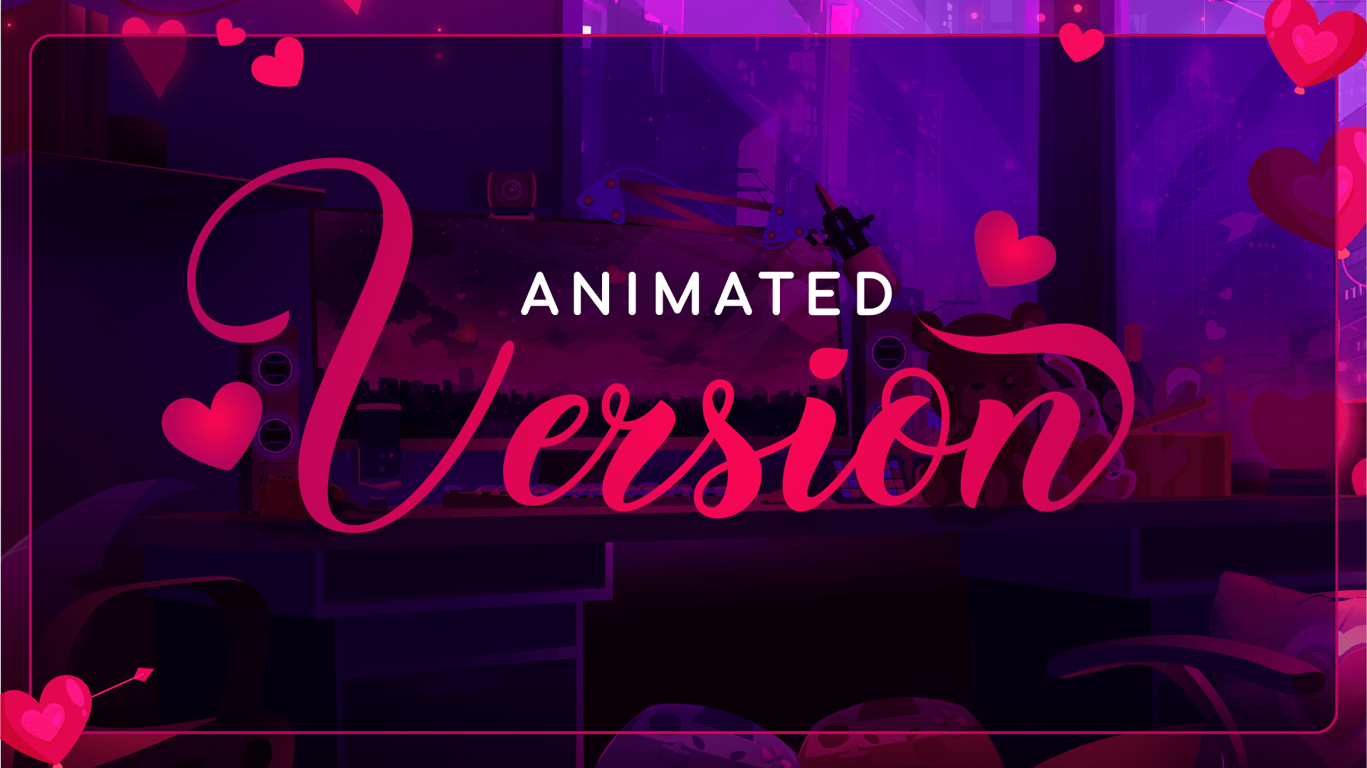 animated stream overlay package preview video valentine lofi stream designz