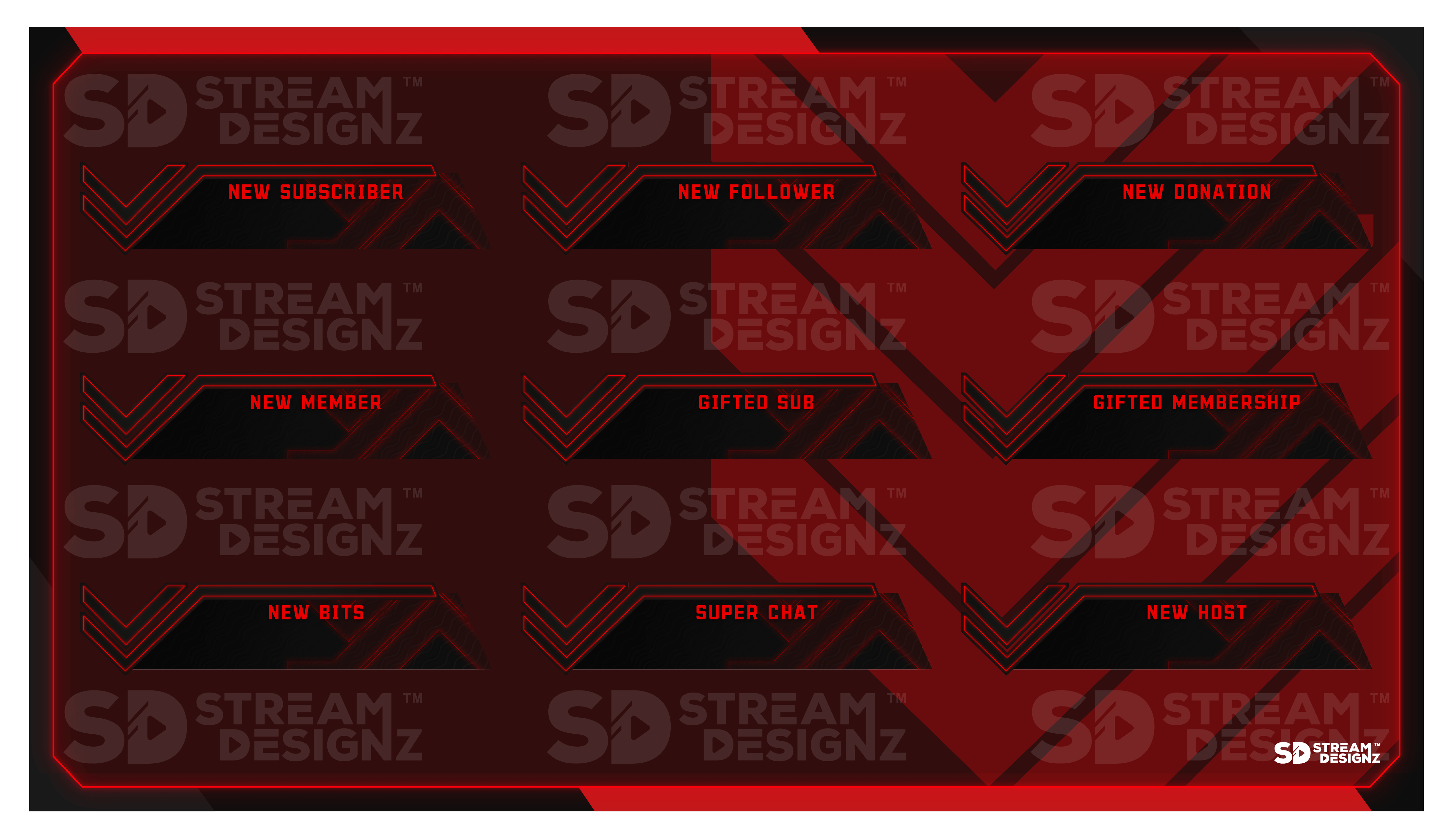 Animated stream alerts preview video code red stream designz