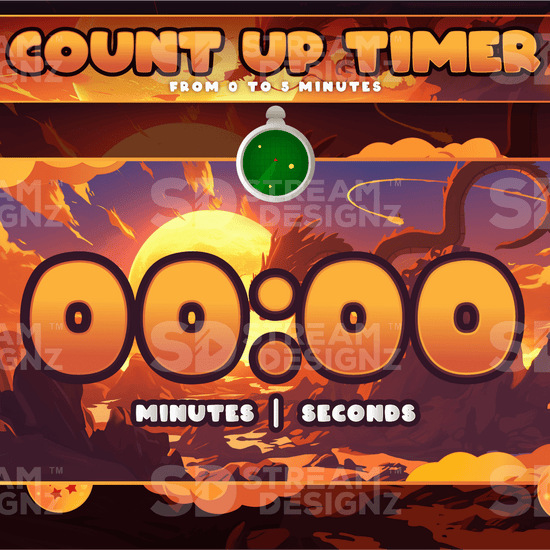 5 minute count up timer preview video saiyan stream designz