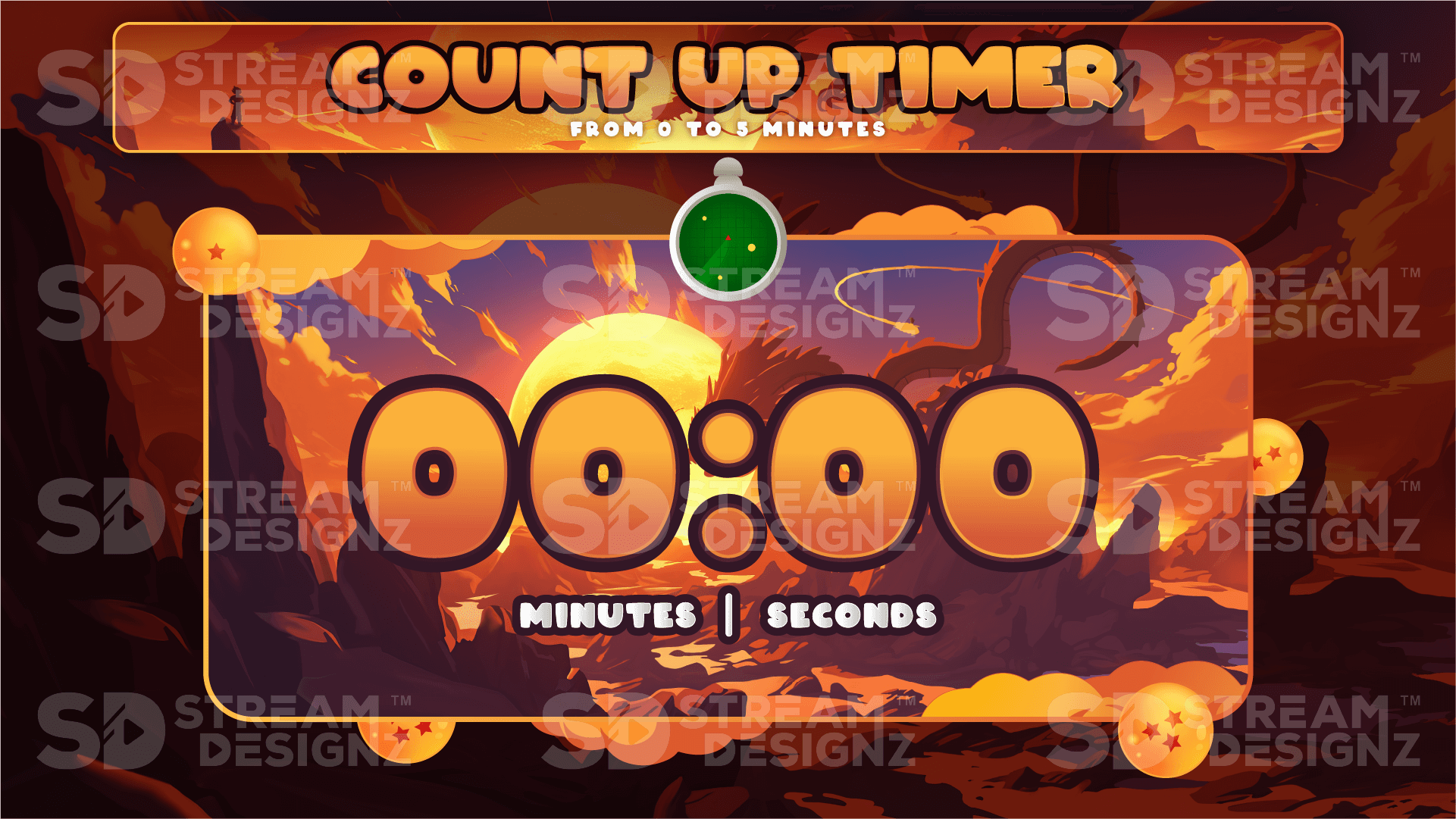 5 minute count up timer preview video saiyan stream designz