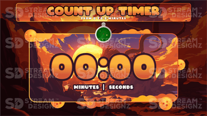 5 minute count up timer preview video saiyan stream designz