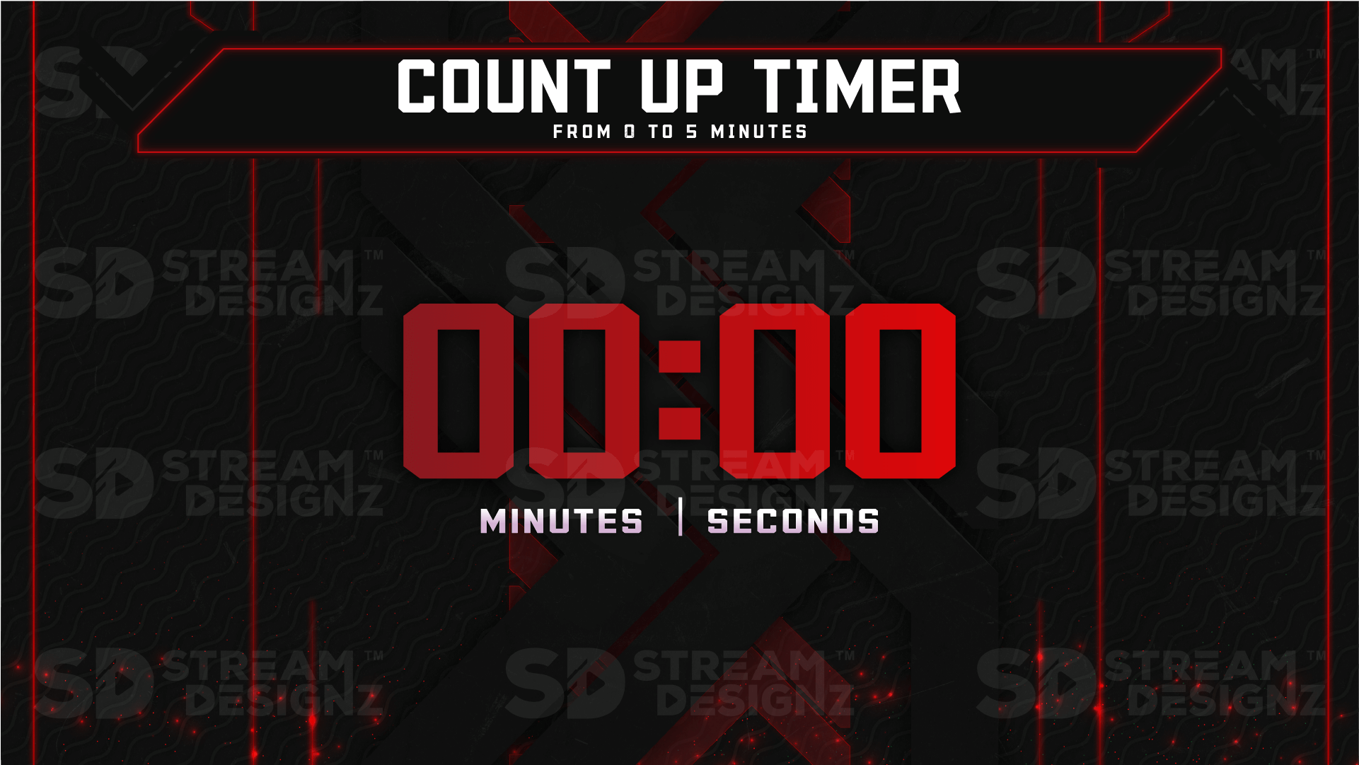 5 minute count up timer preview video code red stream designz