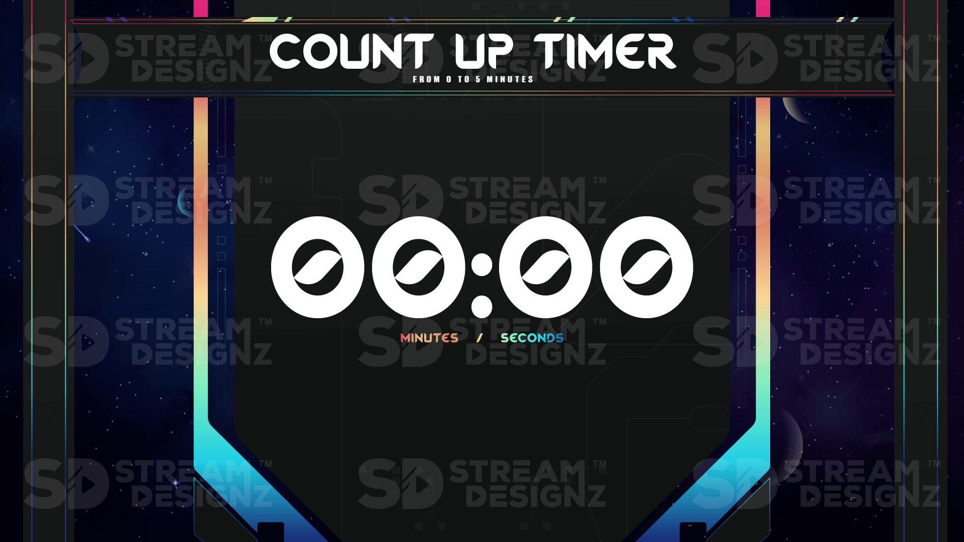 5 minute count up timer preview video galaxy stream designz