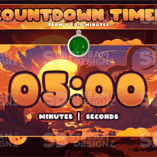 Ultimate stream package 5 minute countdown timer saiyan stream designz