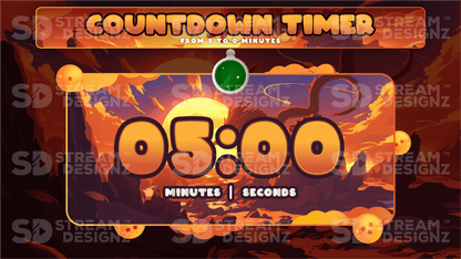 Ultimate stream package 5 minute countdown timer saiyan stream designz