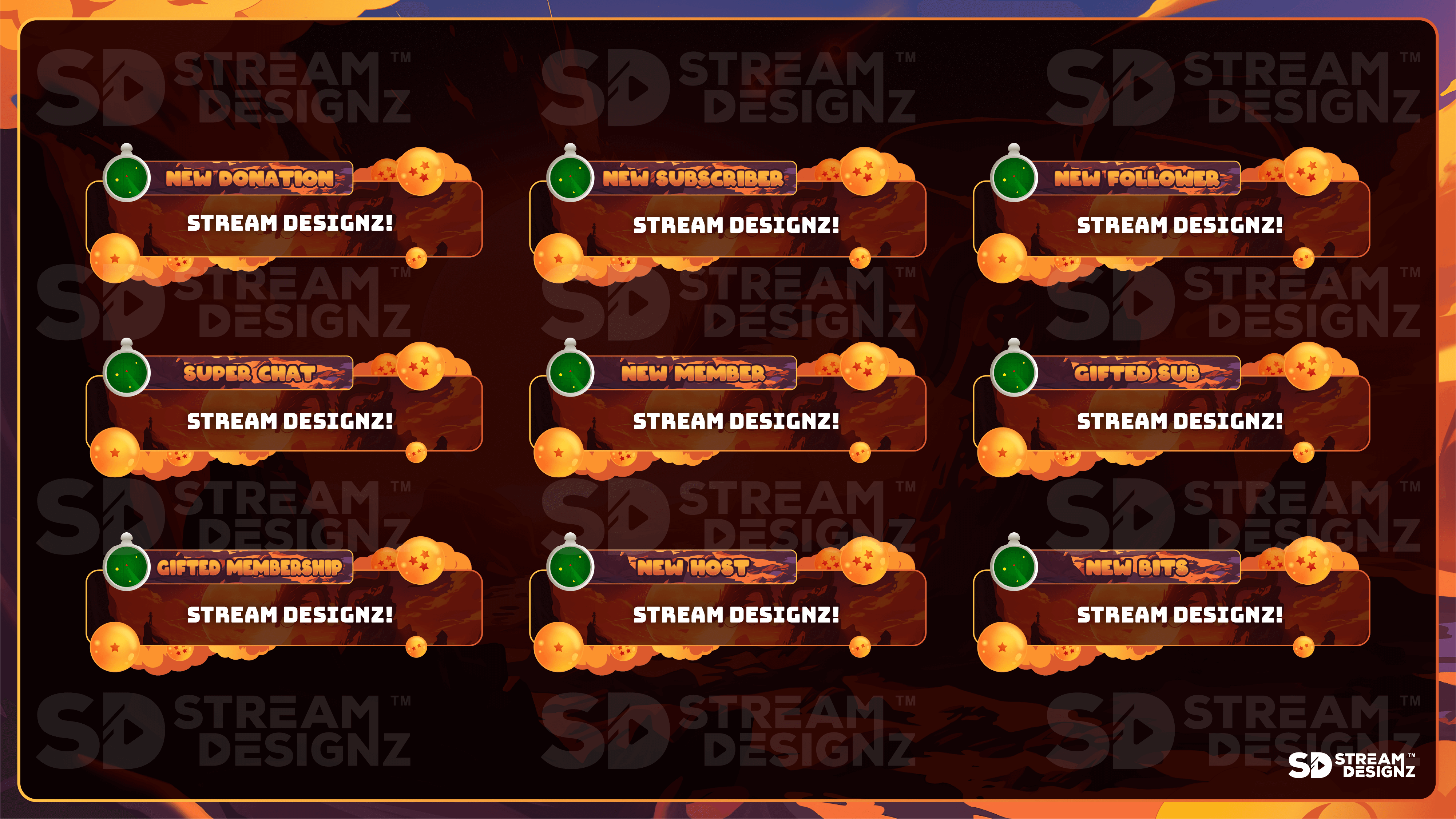 Animated stream alerts preview video saiyan stream designz